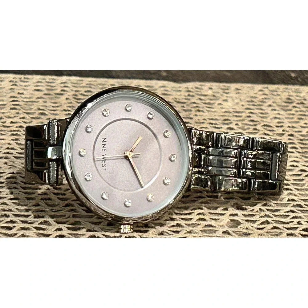 Nine West‎ Diamond Accent Ladies Watch Stainless Steel Band Works